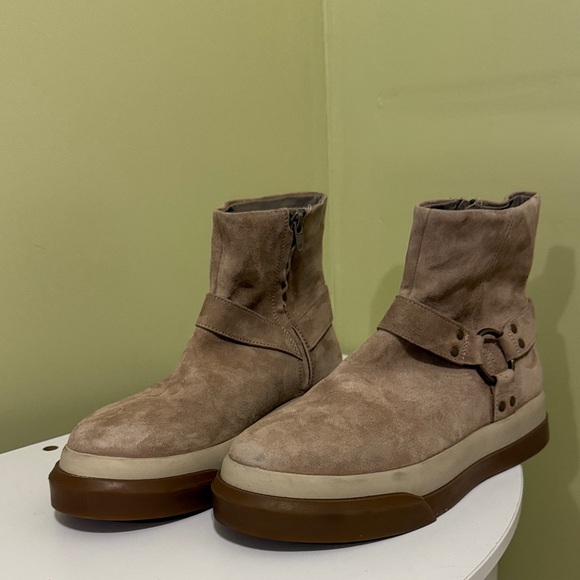 Free People Bodhi Harness Sneaker booties tan suede size 11 women H14N3 - Picture 3 of 10